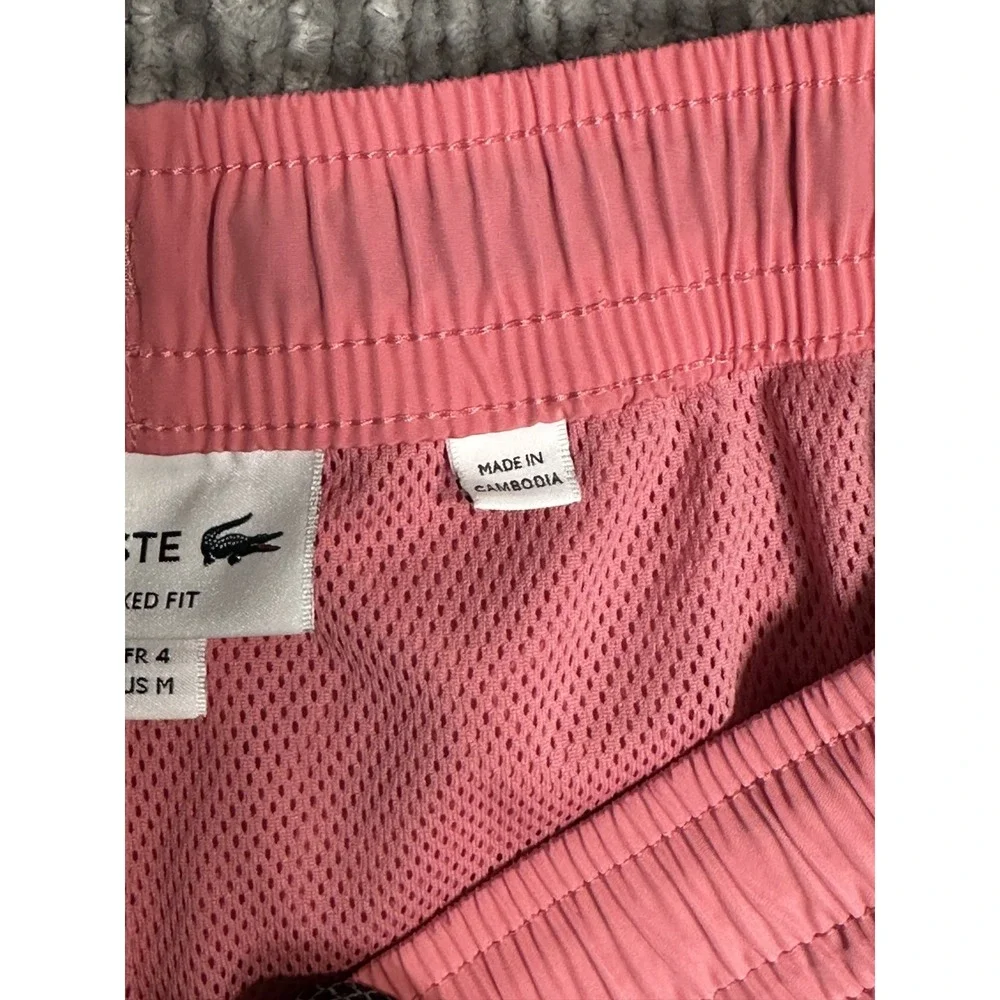 LACOSTE Showerproof Taffeta Shorts Men's Size M Pink GH5457
